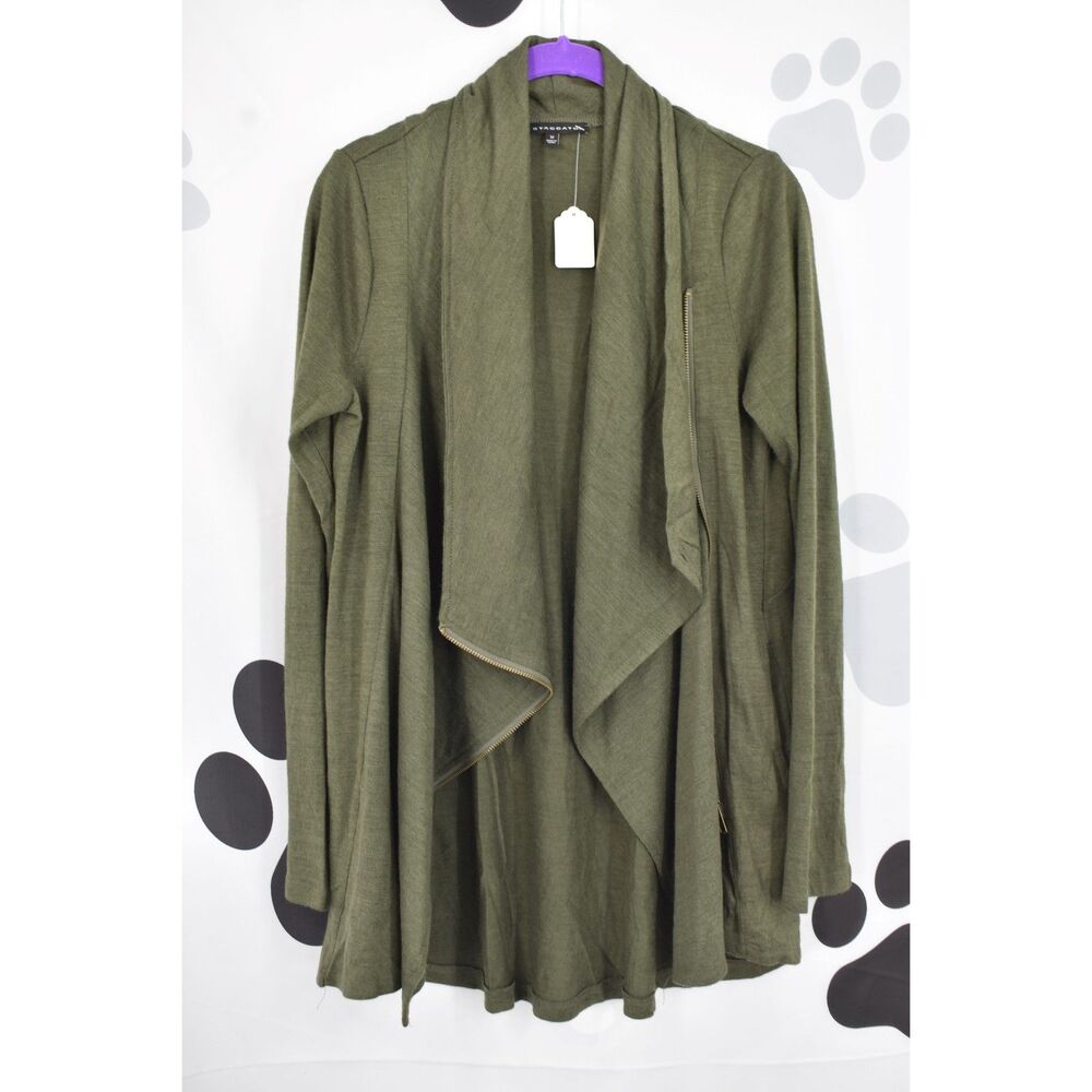 Staccato Filly Flair Long Sleeve Side Zip Front Shacket with Pockets Green M